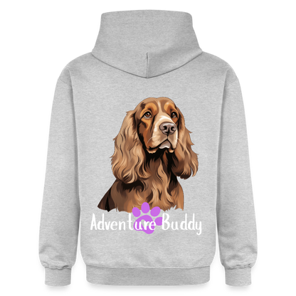 Adult  Unisex  Midweight Hoodie  {Customise Breed & Paw} - light heather grey