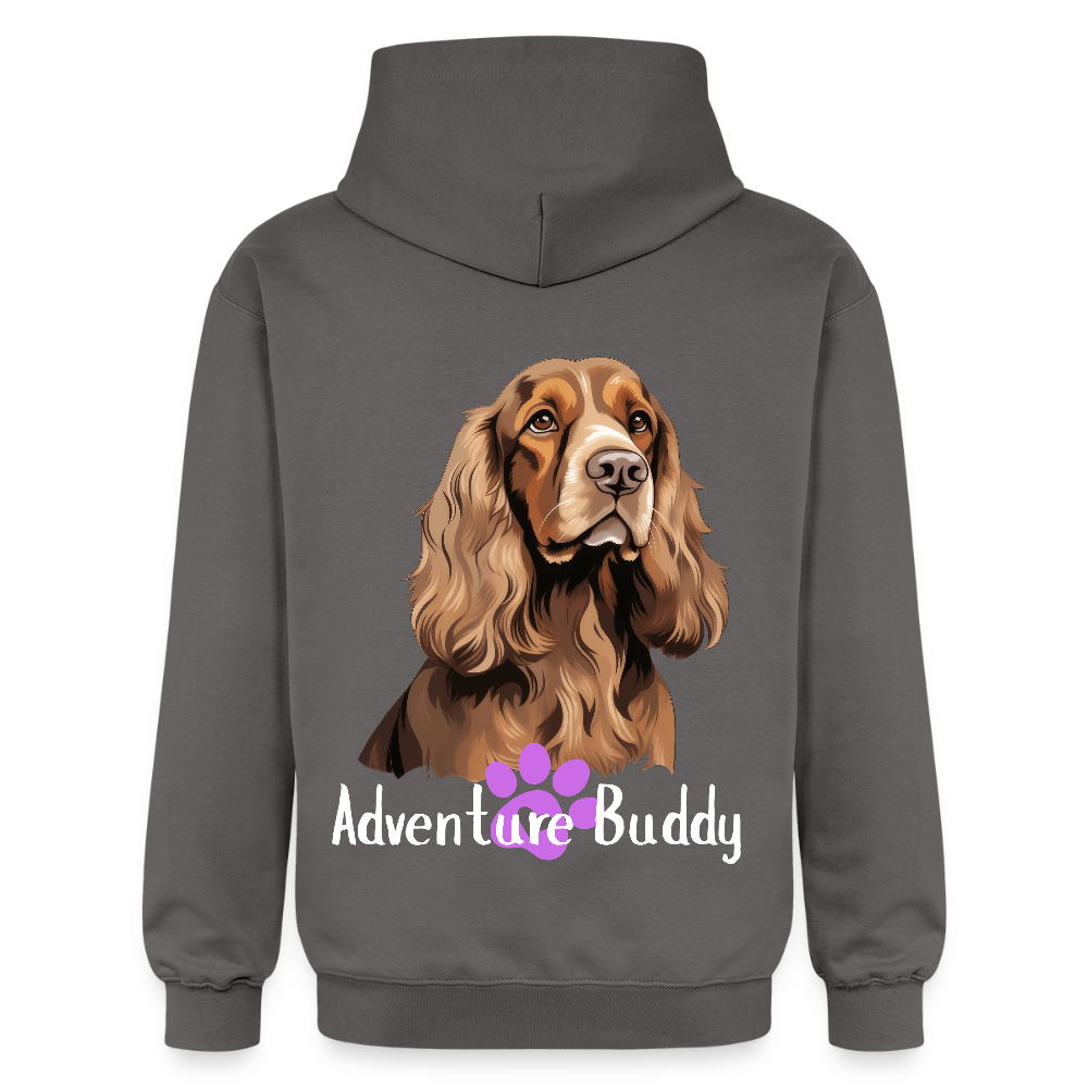Adult  Unisex  Midweight Hoodie  {Customise Breed & Paw} - dark grey