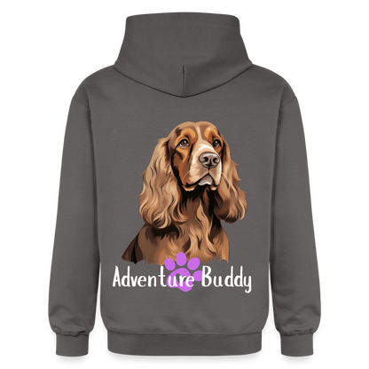 Adult  Unisex  Midweight Hoodie  {Customise Breed & Paw} - dark grey