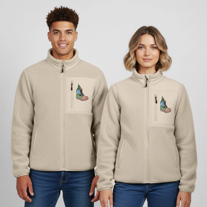 RELAXED FIT Unisex sherpa jacket - beige
