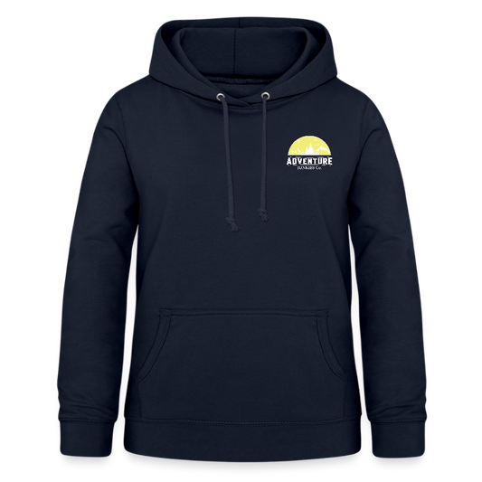 Women's Hoodie Yellow Logo Design - navy