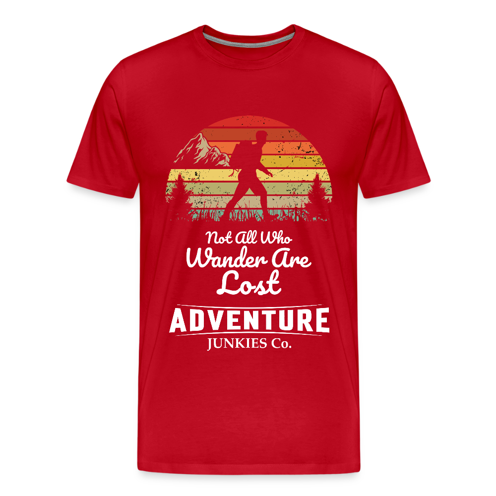 Men’s T-Shirt Front Design Not All that Wander - red