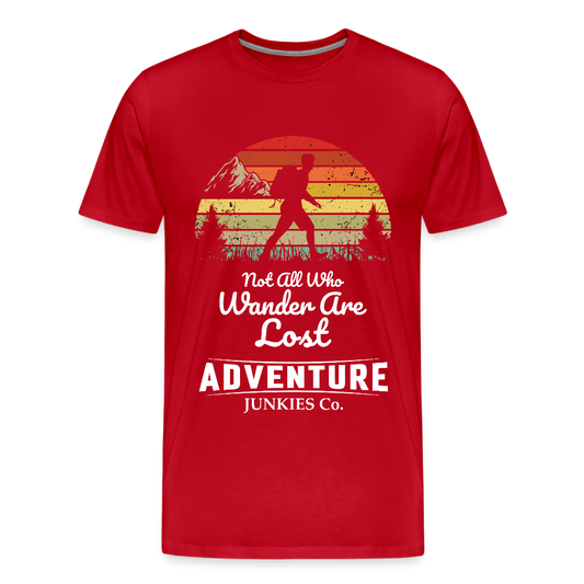 Men’s T-Shirt Front Design Not All that Wander - red
