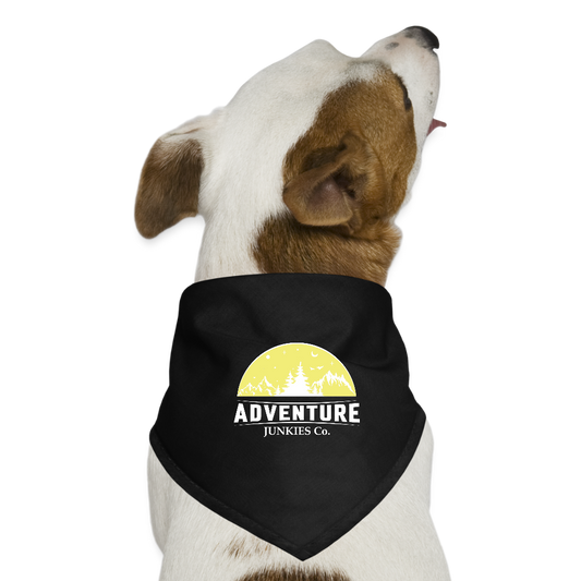 Dog Bandana Yellow White Logo - black