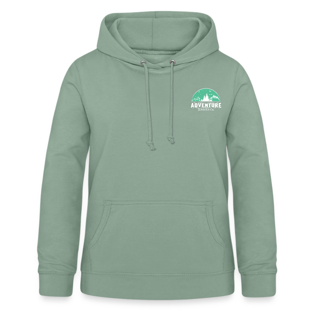 Women's Hoodie Light Green Logo Design - steel green
