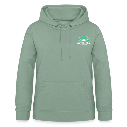 Women's Hoodie Light Green Logo Design - steel green