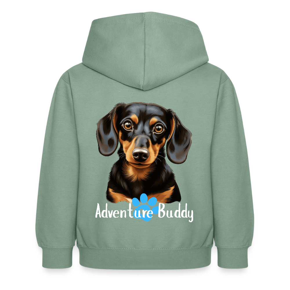 Children's Unisex Hoodie  {Customise Breed & Paw } - steel green
