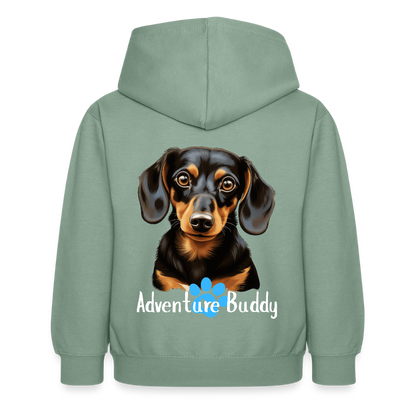 Children's Unisex Hoodie  {Customise Breed & Paw } - steel green