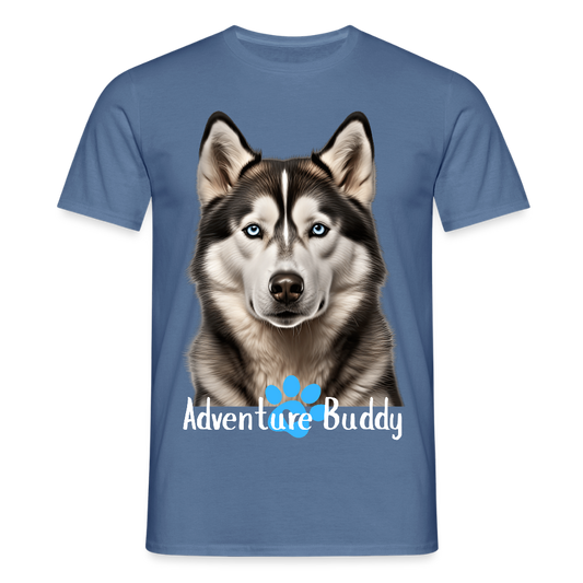 Men's T-Shirt  {Customise Breed & Paw } - dove blue 