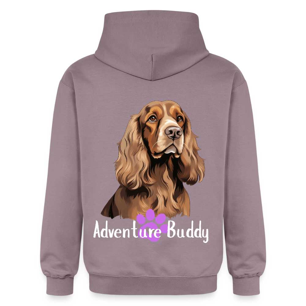 Adult  Unisex  Midweight Hoodie  {Customise Breed & Paw} - purple-grey 