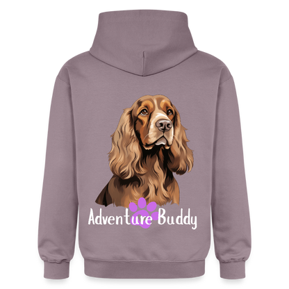 Adult  Unisex  Midweight Hoodie  {Customise Breed & Paw} - purple-grey 