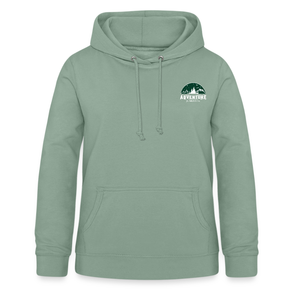 Women's Hoodie Dark Green Logo Design - steel green
