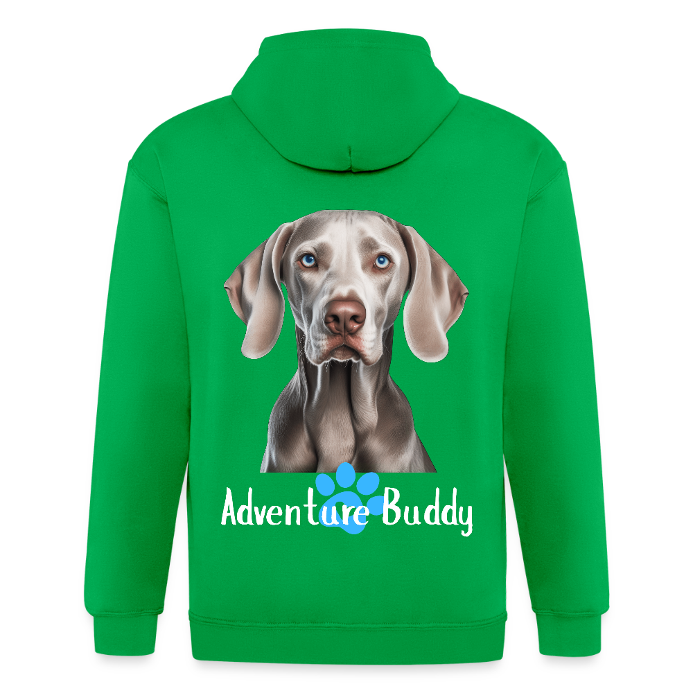 Adult Unisex  Heavyweight Hooded Jacket   {Customise Breed & Paw } - kelly green
