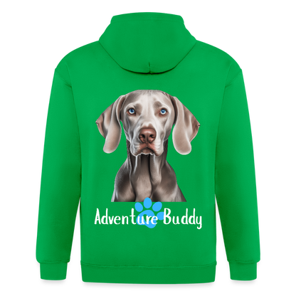 Adult Unisex  Heavyweight Hooded Jacket   {Customise Breed & Paw } - kelly green