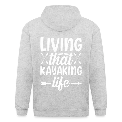 Unisex Heavyweight Hooded Jacket - heather white