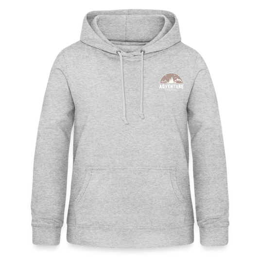 Women's Hoodie Brown Logo Design - light heather grey