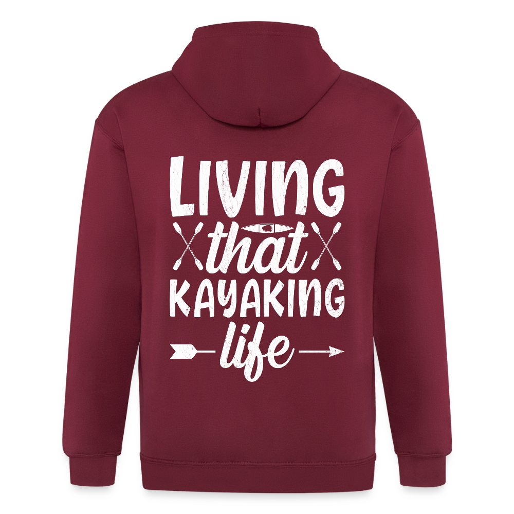 Unisex Heavyweight Hooded Jacket - maroon