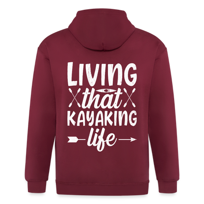 Unisex Heavyweight Hooded Jacket - maroon