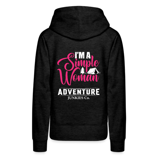 Women’s Premium Hoodie Charcoal Grey - charcoal grey