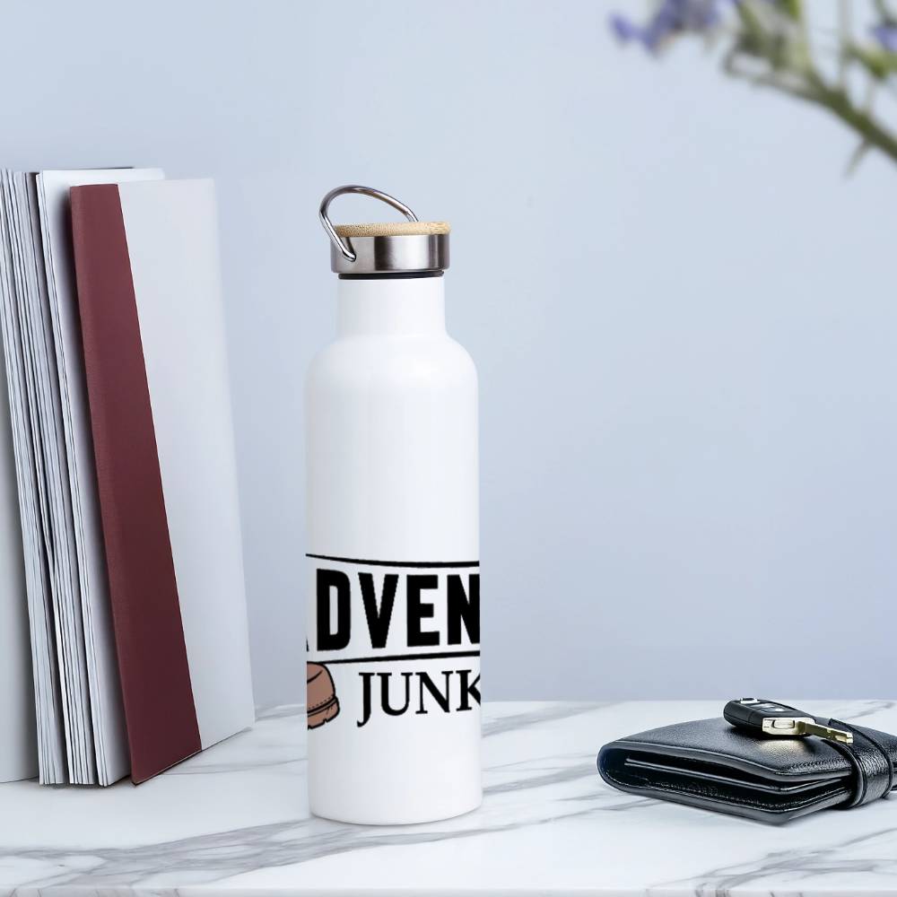 Thermal Bottle With Bamboo Lid - white