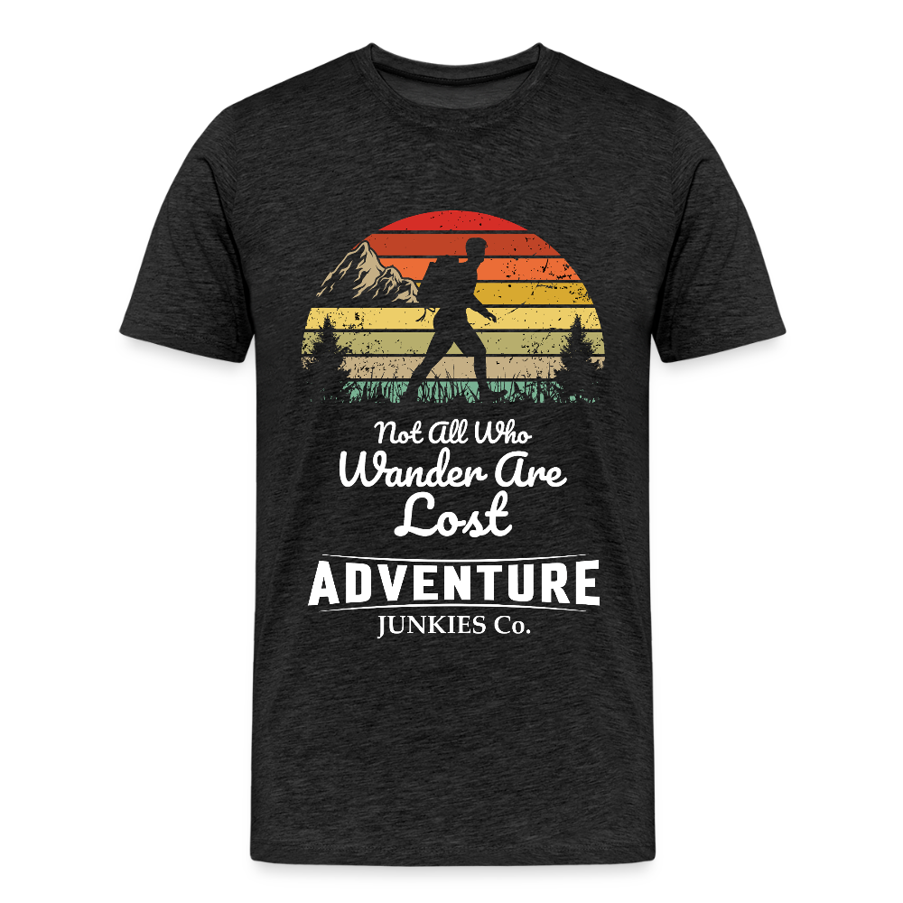 Men’s T-Shirt Front Design Not All that Wander - charcoal grey