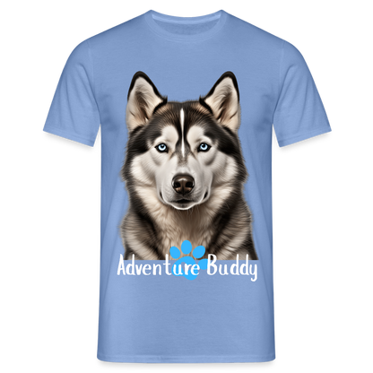Men's T-Shirt  {Customise Breed & Paw } - carolina blue