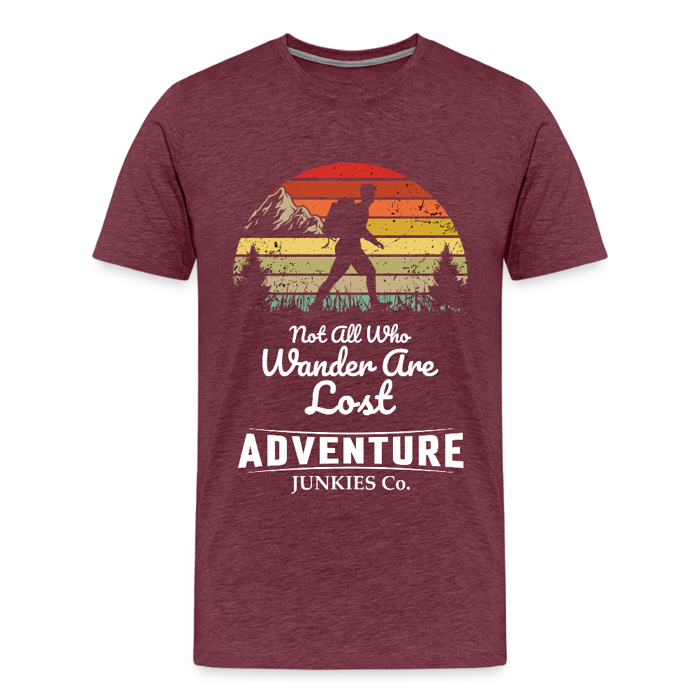 Men’s T-Shirt Front Design Not All that Wander - heather burgundy