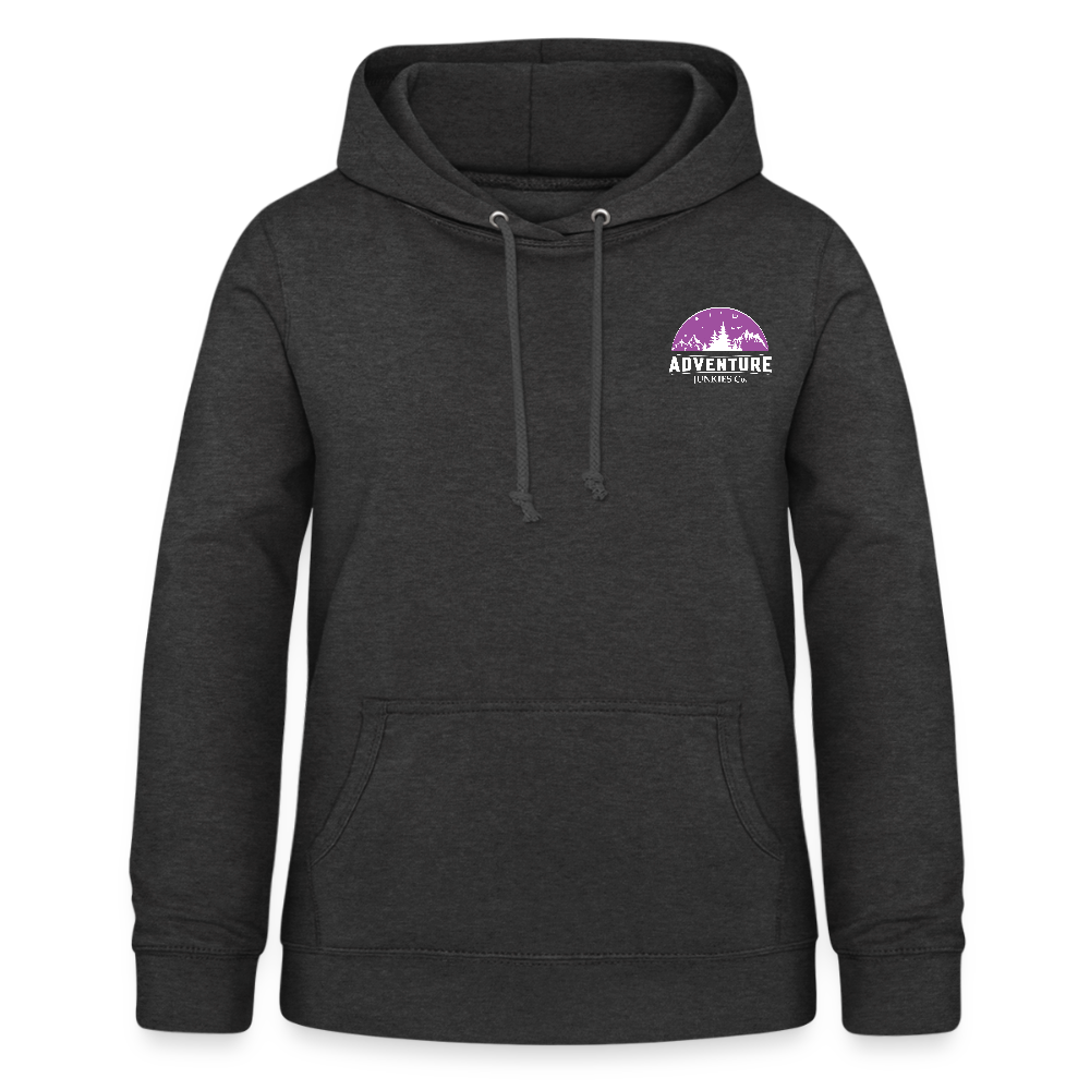 Women's Hoodie Purple Logo Design - charcoal grey