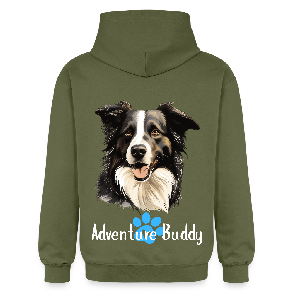 Adult Unisex  Midweight Hoodie  {Customise Breed & Paw} - military green