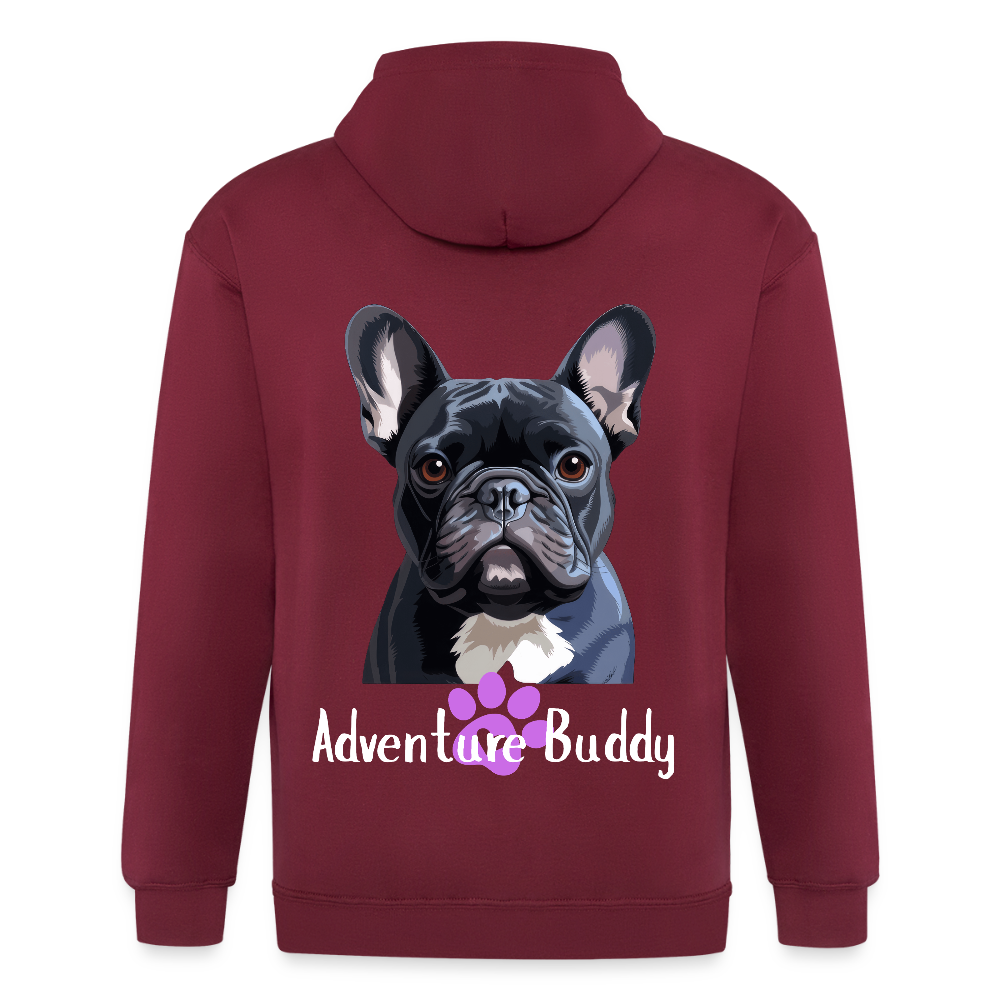 Adult Unisex Heavyweight Hooded Jacket  {Customise Breed & Paw } - maroon
