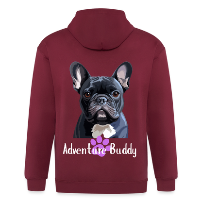 Adult Unisex Heavyweight Hooded Jacket  {Customise Breed & Paw } - maroon