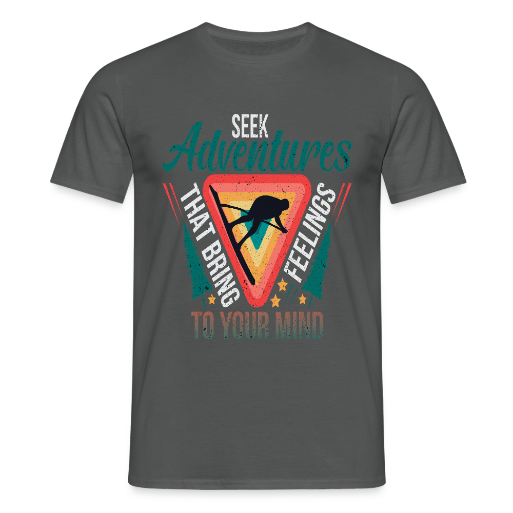 Men's Hiking & Walking T-Shirt - charcoal grey