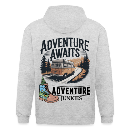 Unisex Heavyweight Hooded Jacket - heather white