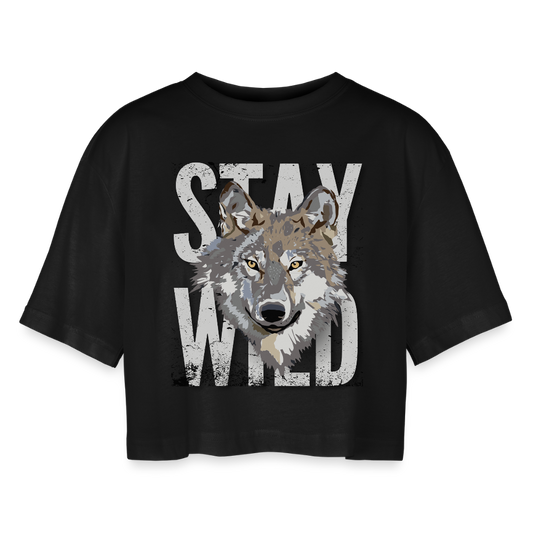 Women’s Oversized Cropped T-Shirt - black