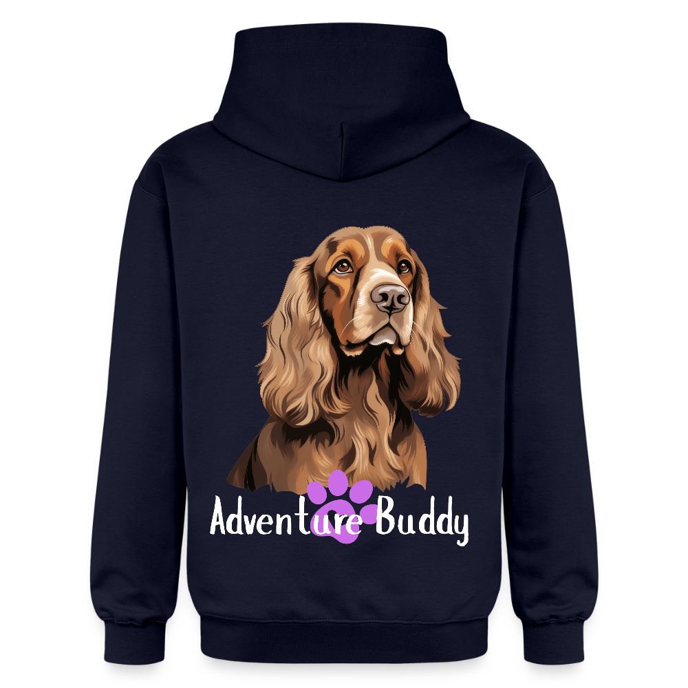 Adult  Unisex  Midweight Hoodie  {Customise Breed & Paw} - navy