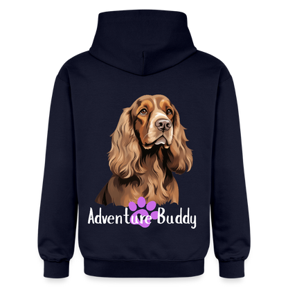 Adult  Unisex  Midweight Hoodie  {Customise Breed & Paw} - navy