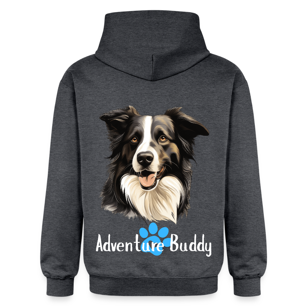 Adult Unisex  Midweight Hoodie  {Customise Breed & Paw} - dark heather grey