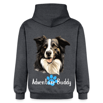 Adult Unisex  Midweight Hoodie  {Customise Breed & Paw} - dark heather grey