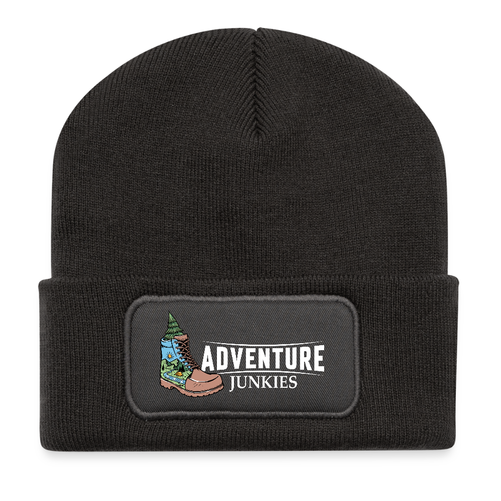 Recycled Patch Beanie - dark grey