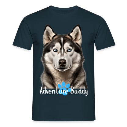 Men's T-Shirt  {Customise Breed & Paw } - navy