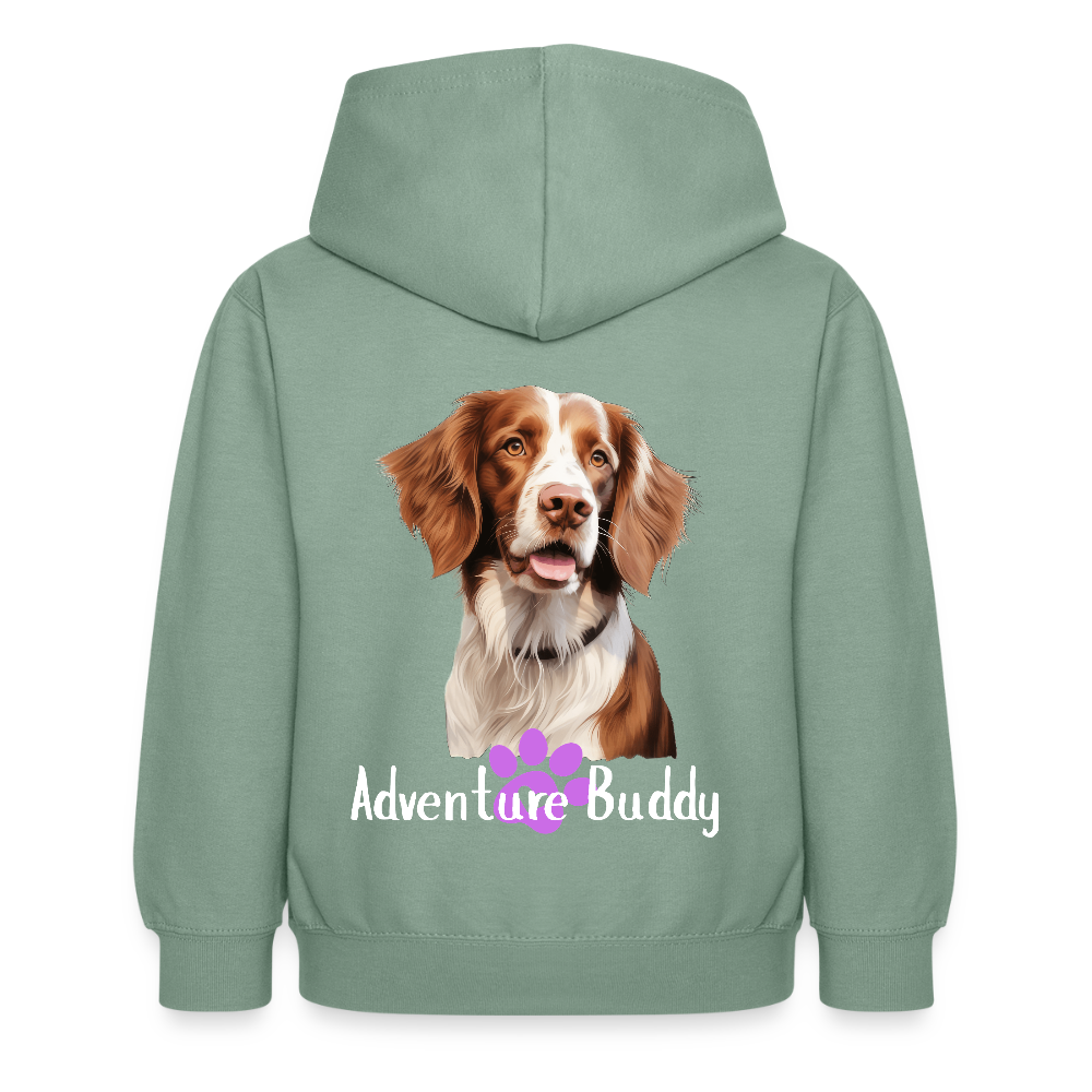 Children's Unisex  Hoodie { Customise Breed & Paw } - steel green
