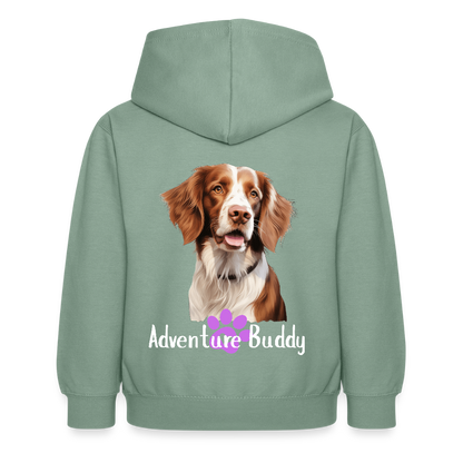 Children's Unisex  Hoodie { Customise Breed & Paw } - steel green
