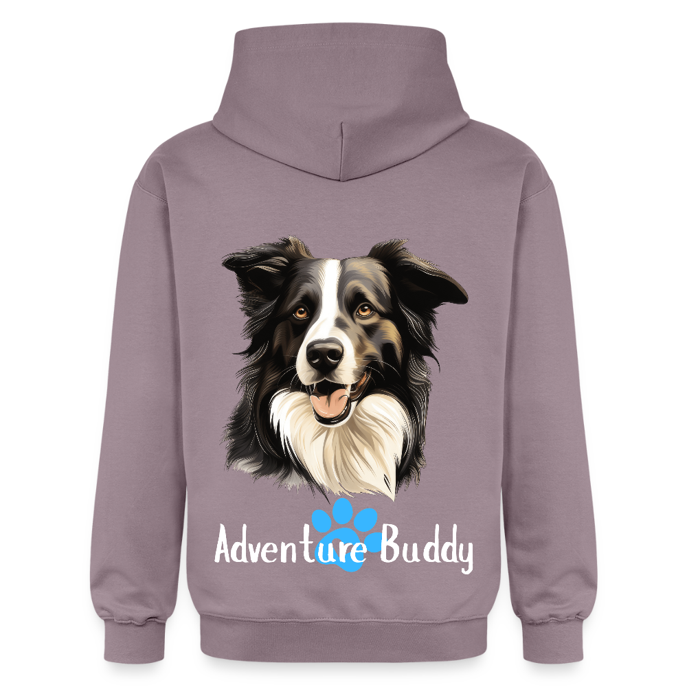 Adult Unisex  Midweight Hoodie  {Customise Breed & Paw} - purple-grey 
