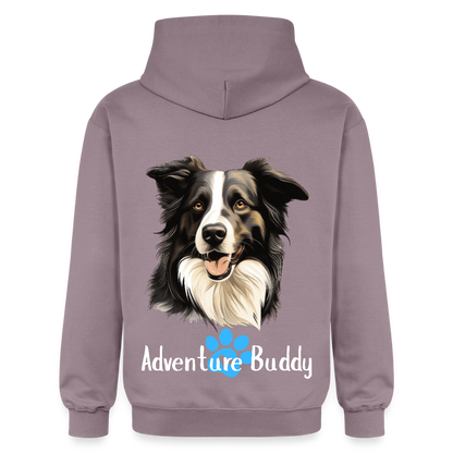 Adult Unisex  Midweight Hoodie  {Customise Breed & Paw} - purple-grey 