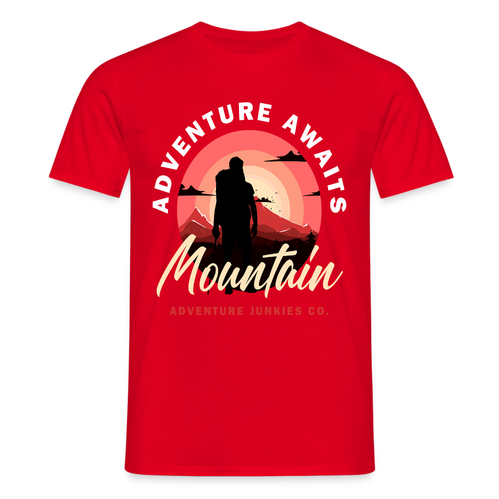 Men's Hiking & Walking T-Shirt - red