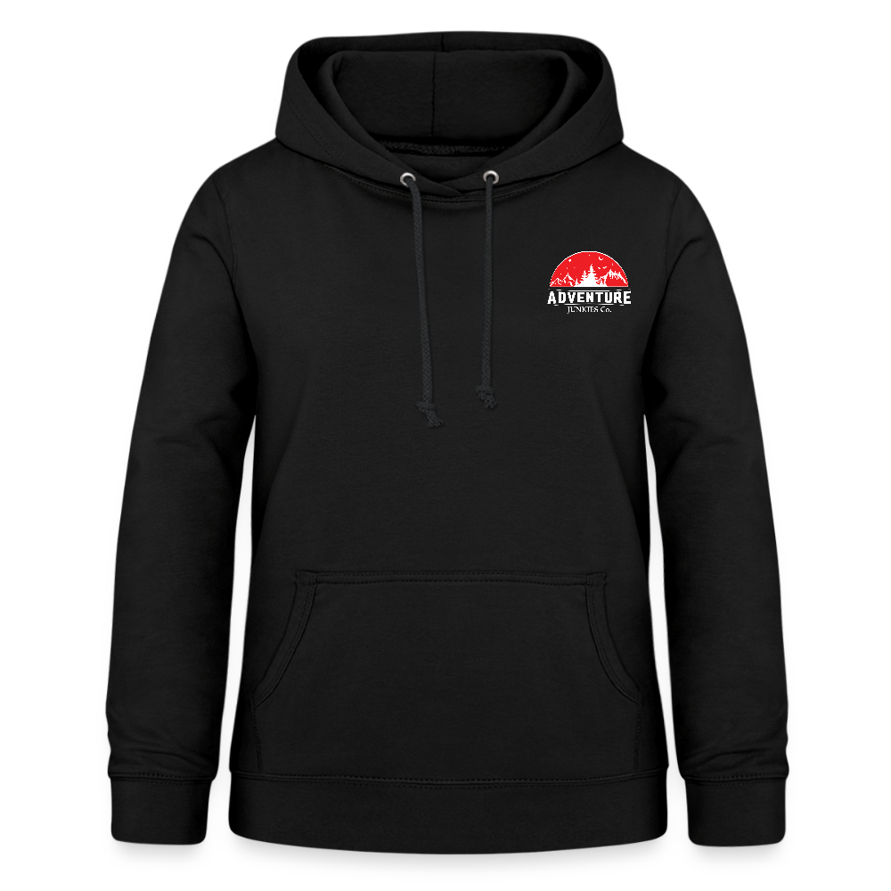 Women's Hoodie Red Logo Design - black
