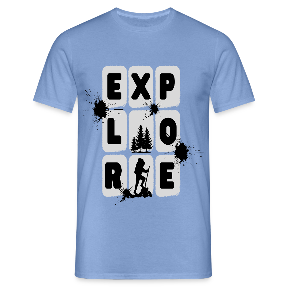 Men's Hiking & Walking T-Shirt - carolina blue