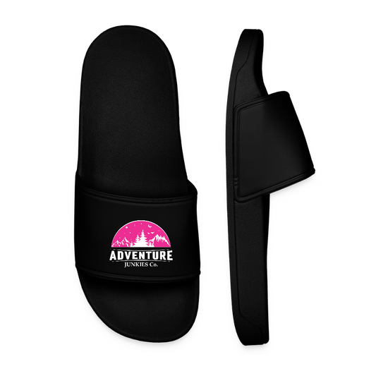 Men’s Pool Sliders Pink Logo - black