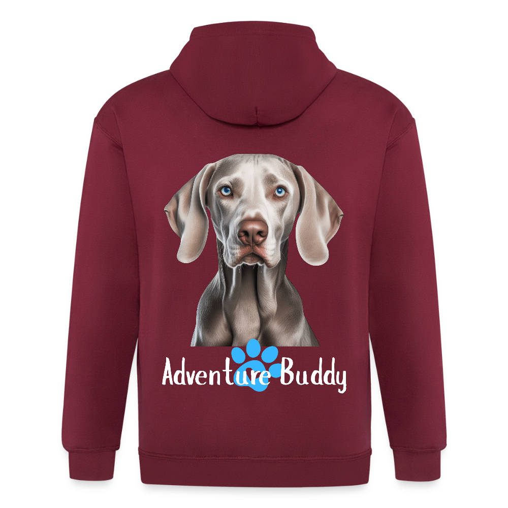 Adult Unisex  Heavyweight Hooded Jacket   {Customise Breed & Paw } - maroon