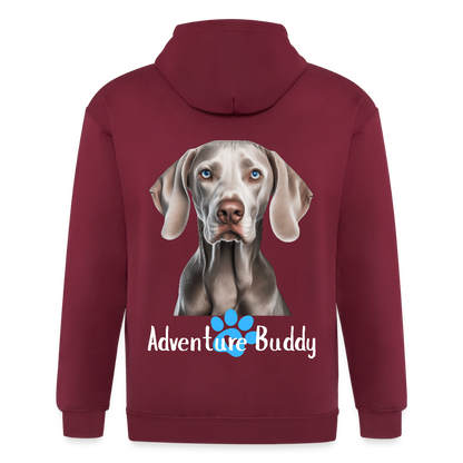 Adult Unisex  Heavyweight Hooded Jacket   {Customise Breed & Paw } - maroon